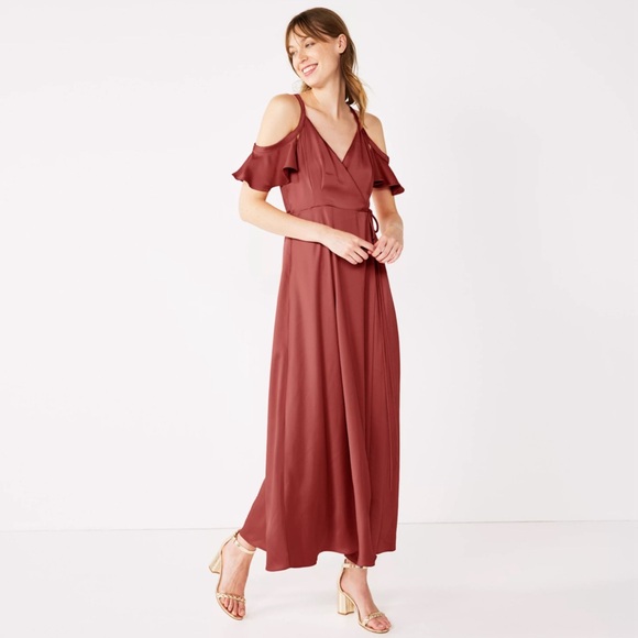 Nine West Flounce Cold-Shoulder Maxi Dress - Picture 8 of 9